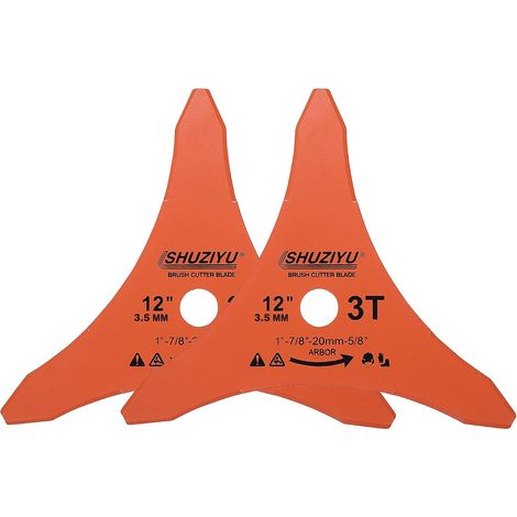 305x3.5mm-3T, Brush Cutter Blade, 2 Piece Set, 25.4 mm Shaft, With Washer Adapter 565-20-15.8 mm (1/5)