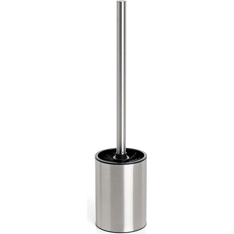 Kaelt - Brosse WC Satin, Faite d'acier Inoxydable, Seau intérieur en polypropylène, Brosse Noire, sans BPA, Métallisé. Mesures 9 x13x 38 cm (1/4)