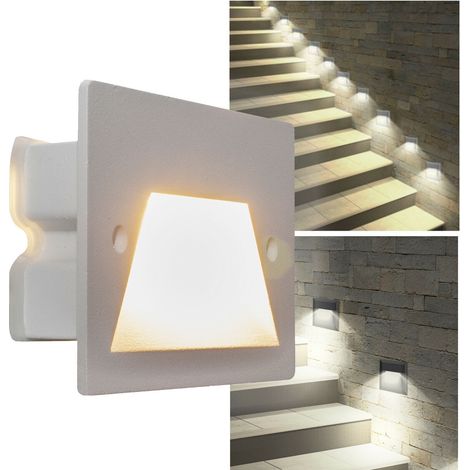 Segnapasso led a incasso 3W per cassetta scatola 503 220V applique luce esterno Nero - 6500K