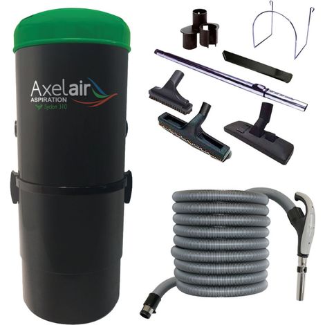 Kit centrale d'aspiration 310 m² + flexible + kit d'accessoires - AXELAIR - KFACX310