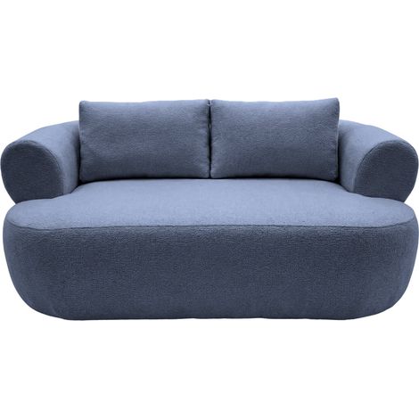 ELLY - Canapé droit tissu chenille 2 places Bleu (1/5)