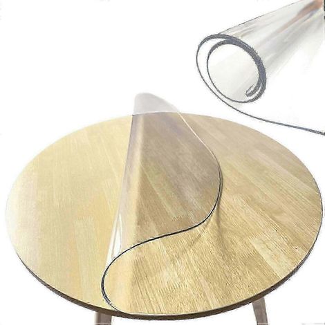 Protège-nappe en PVC transparent, 5 tailles, rond, 2,0 mm d'épaisseur, imperméable. (1/5)