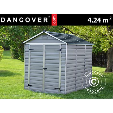 Polycarbonate Garden shed SkyLight, Palram/Canopia, 1.85x2.29x2.17 m, 4.24 m², Grey - Dancover