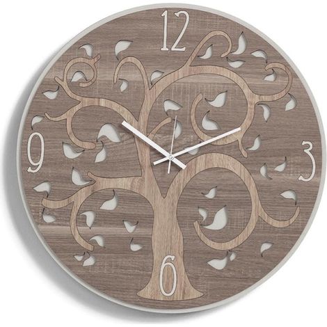 Orologio da parete tondo D50 in legno laminato TRS - NATURA (1/3)
