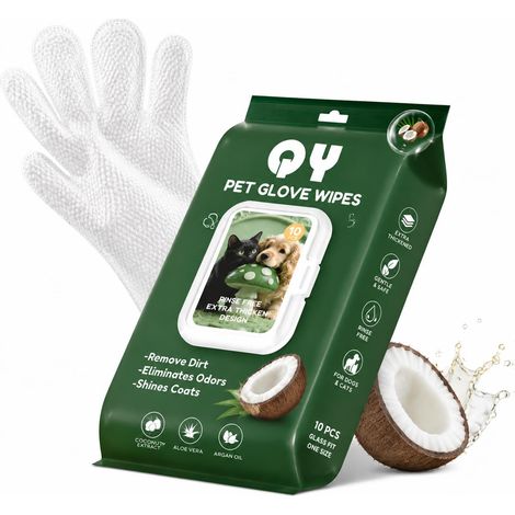10 Cleaning Gloves for Dogs and Cats, Deeply Cleans Cats and Dogs' Coat  Hypoallergenic (1/5)