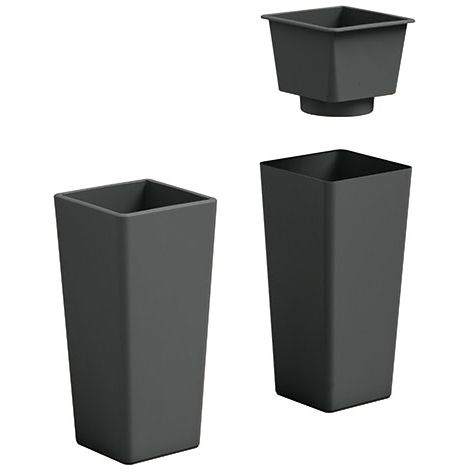 VASE À FLEURS CARRÉ 85 CM DE HAUTEUR "CLOU" Veca - Couleur : Havane - Colore: Antracite