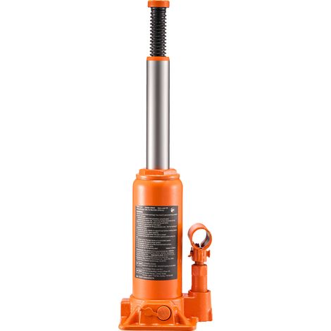 Mophorn Gato hidráulico de botella 6 T, rango de elevación 195-375 mm, ideal para automóviles, talleres mecánicos, elevación de estructuras y equipos agrícolas, naranja, 110 x 105 x 195 mm