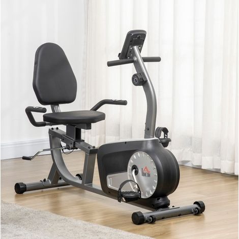 OKWISH Liegeergometer mit 8 Widerstandsstufen, LCD, Stahl, Schwarz und Grau (1/5)