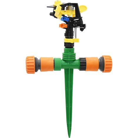 Arroseur rotatif de jardin avec support, buse oscillante réglable, irrigation de pelouse (1/5)