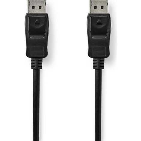 Cable displayport displayport macho displayport macho 8k60hz niquelado 300 metros redondo pvc negro caja