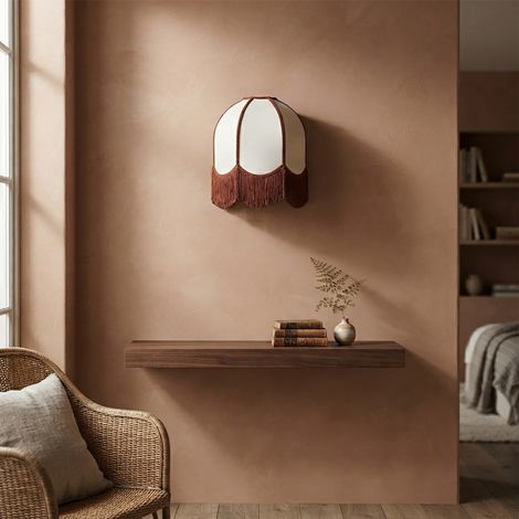 Aplique de Pared Blanco con Flecos Terracota  Serie IRIS II (1/5)