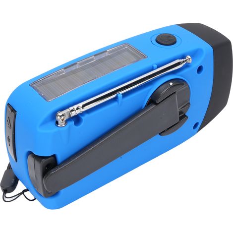 Radio solaire d'urgence avec manivelle et chargement USB-C, radio portable AM/FM, batterie rechargeable 2000 mAh, alarme SOS et lampe torche pour le camping et la randonnée en cas de panne de courant (1/5)