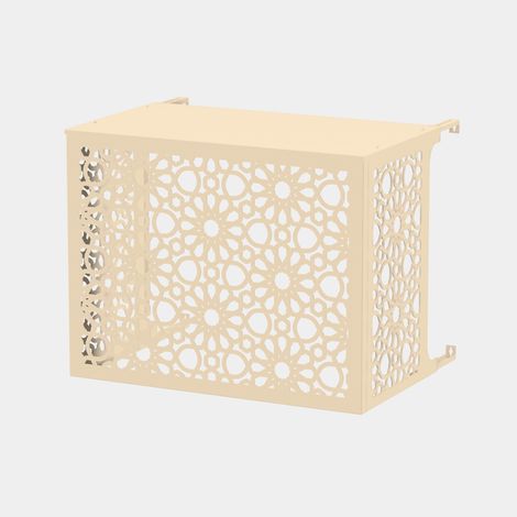 Cache climatiseur - Medina Cache climatiseur - Medina - Fixation murale - Ivoire RAL 1015 - Taille S (H 70 x L 90 x P 50-74 cm) (1/5)