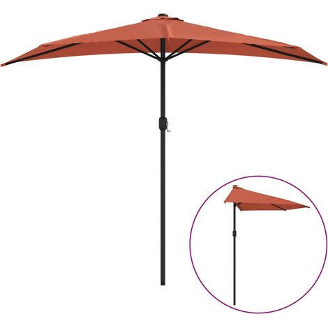 Maison Exclusive - Balkon-Sonnenschirm Alu-Mast Terrakotta 270x14 (1/5)