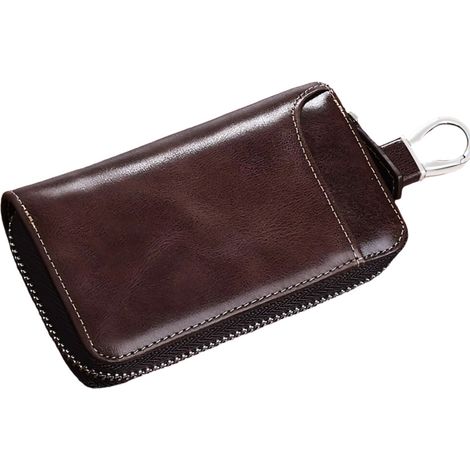 Portachiavi unisex sofisticato in pelle PU con ganci, -1