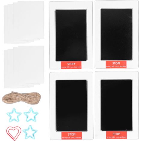 Kit 4 pièces empreintes bébé non toxique à séchage rapide, idéal pour empreintes mains et pieds nouveau-né ou pattes d'animaux, avec pochoirs cœur et étoile. (1/5)