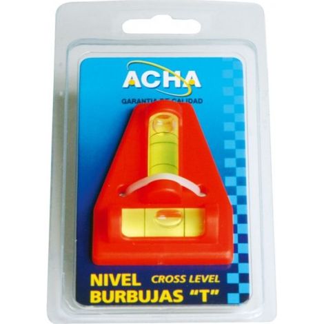 NIVEL DE PLASTICO. MODELO "DOS BURBUJAS EN T" 60X45X14MM - ACHA