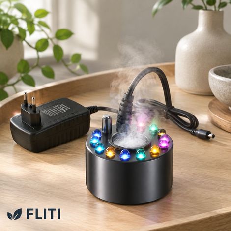 Brumisateur à 12 LED pour Fontaine et Bassin – Humidificateur d'Air ≥ 400 ml/h – Décoration Halloween Noël (1/5)