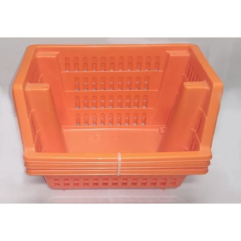 PICA - 3 PEZZI - VASCHETTE MULTIUSO COMPONIBILI - COLORE ARANCIONE