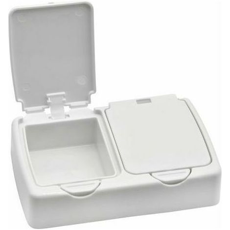 Boîte de rangement de bureau, petite boîte de rangement en plastique blanc avec couvercle pour ranger de petits objets au bureau à domicile (1/5)