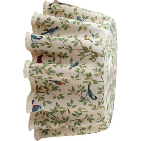 Mantel redondo práctico de tejido texturizado, funda beige B
