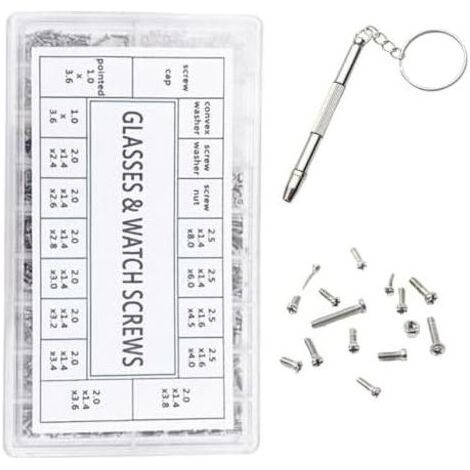 Kit de réparation tournevis lunettes, outil verres montre Vis portables d'écrous pour lunettes - Tournevis ensembles clés (1/5)