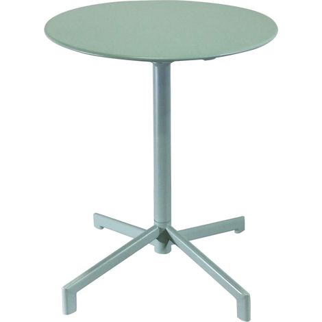 TAVOLO ALTO VEGA IN ACCIAIO TONDO 60 X H74 CM IN COLORE VERDE CHIARO (1/2)