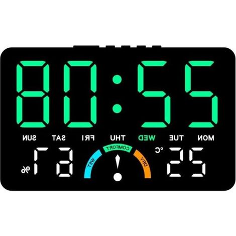Reloj LED multifuncional - Reloj despertador digital inteligente - Monitoreo de confort - Gran pantalla digital (1/5)