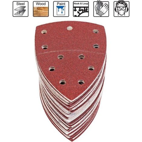 60 feuilles abrasives triangulaires papier abrasif triangulaire Mouse Delta, 105 x 152 mm, grain P40/60/80/120/180/240 (1/5)