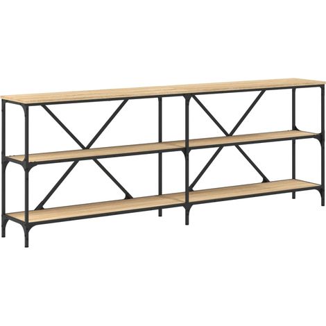 Maison Exclusive - Tavolo Consolle Rovere Sonoma 200x30x75 cm Multistrato e Ferro