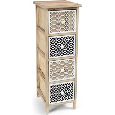 Cassettiera in legno 4 cassetti 26x32x80 cm