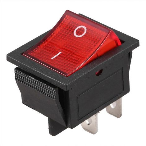 Rot beleuchteter 4-poliger DPST-Ein/Aus-Schnappschalter, 16 A/20 A, 250 V Wechselstrom (1/5)