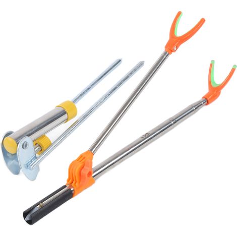 Canne à pêche support acier inoxydable insertion multifonction porte-canne matériel pêche 1,5 mètres (1/5)
