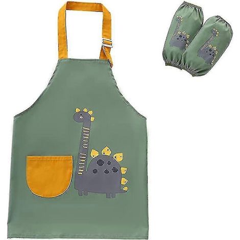 Tablier enfant - Tablier imperméable avec bavoir de cuisine à poche et bretelles réglables, idéal pour les petits garçons qui cuisinent et pâtissent. (1/3)
