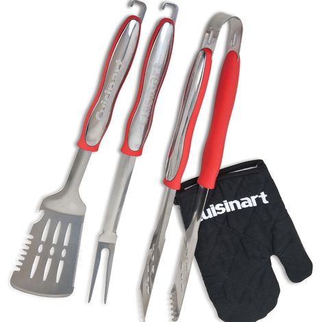 Set di 3 utensili per grigliare + guanto - rosso - CGS134EU - Cuisinart