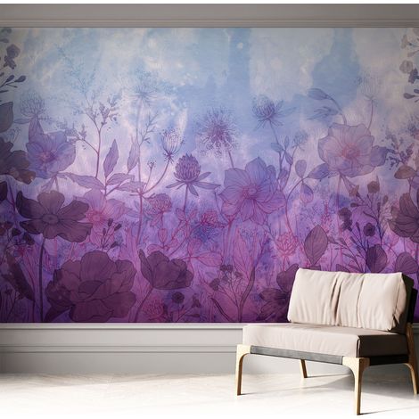 Carta da parati adesiva - lavabile - decorazione murale - per cucina - pellicola decorativa Fiori pastello 312x219 cm (1/5)