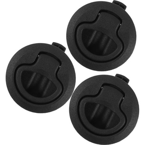 3 Pièces Loquet Rond en Plastique Noir (1/5)
