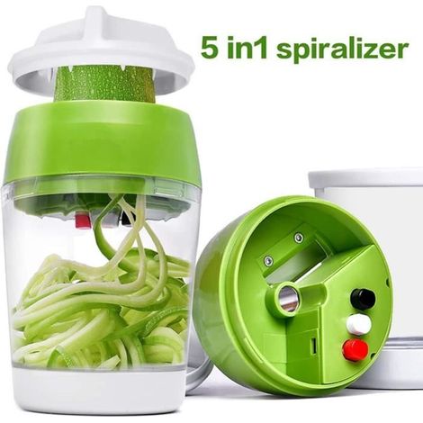 5-in-1 Spiral-Gemüseschneider, Gemüsespiralschneider, Spaghetti-Schneider für Karotten und Gurken, Küchenmandoline (1/4)