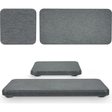 Lot de 4 tapis de séchage en diatomite absorbant l'eau, 2 grands et 2 petits bols avec coussinet antidérapant, papier abrasif, idéal pour le comptoir de cuisine, sous les plantes, la salle de bain (1/5)