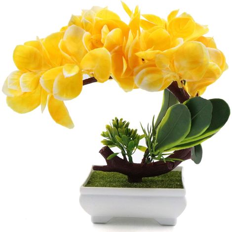 Plante Artificielle en Pot - Fleurs de bonsaï artificielles en Plastique - Petites Plantes décoratives - Idéal pour Bureau, Jardin, Balcon, décoration de Table et décoration extérieure - Cadeau (1/5)