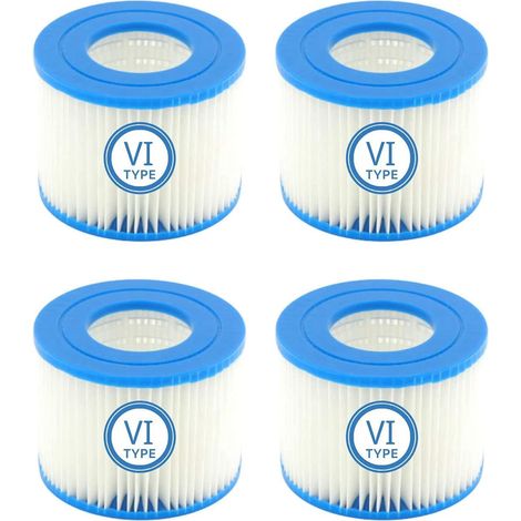 Filtre Spa VI Cartouches filtrantes de Rechange pour Piscine for Flowclear pour Filtre de Piscine for VI, for Miami, for Vegas, for Monaco Taille 6-58323 (4 Pcs) (1/5)