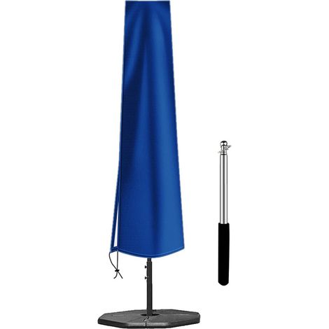 Housse de Parasol imperméable en Tissu Oxford 600D avec Fermeture éclair -190 x 30 x 50 cm-bleu (1/5)