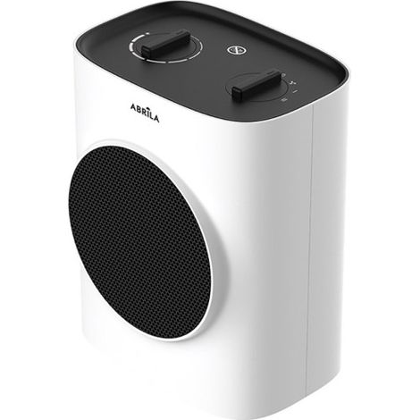 Termoventilatore in Ceramica Cipro Bianco/Nero 1500W 2 Potenze 3 Funzioni Termostato Antiribaltamento (21.5x17.5x12.8cm)