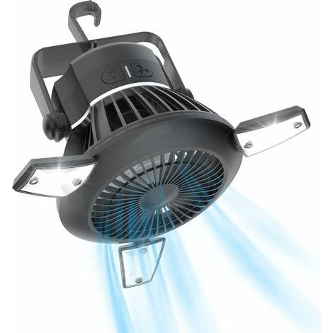 Filiyano-Ventilateur de camping portable et léger, ventilateur de tente rechargeable, à énergie solaire, avec crochet de suspension, ventilateur de (1/5)