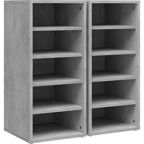 Scarpiere contenitori per scarpe mobili per ingresso corridoio soggiorno set da 2 legno ingegnerizzato grigio 020022132