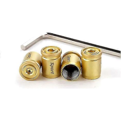 4x Bouchons de valve de pneu antivol en titane, en aluminium, pour usage extérieur, style sport, f26-Good (1/5)