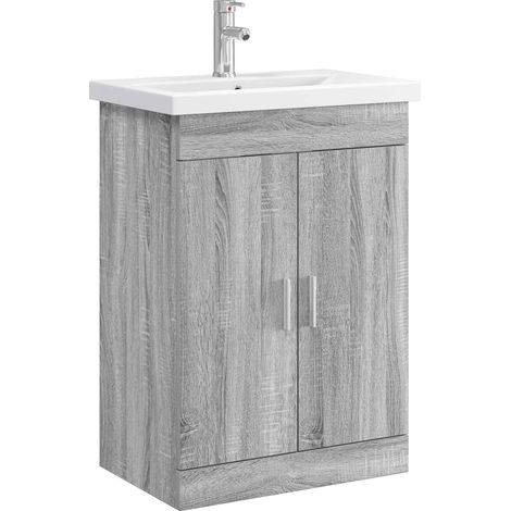 Badezimmermöbel-Set Grau Sonoma 61 x 40 x 84,5 cm Holzwerkstoff vidaXL