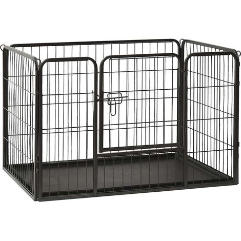Corral para perros cachorros acero 91,5x59x61 cm
