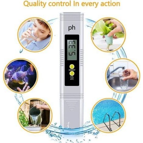 Elektronisches pH-Meter mit LCD-Bildschirm zur pH-Wert-Bestimmung in Schwimmbädern, Pools und Spas. Messbereich: 0 bis 14 pH. Geeignet für Aquarien, Schwimmbäder und Hydrokulturen. (1/4)