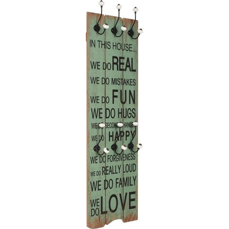 Wandgarderobe mit 6 Haken 120x40 cm HAPPY LOVE